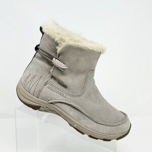 Merrell Falcon Winter Snow Boots Gray Ankle Waterproof Insulated Slip-On Size 7